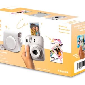 Kit Câmera Instax Mini 12 + 10 Filmes + Bolsa – Branco