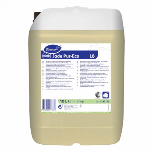 Suma Jade Pur-Eco L8 10L – Detergente para máquinas de lavar louça, seguro em alumínio – águas médias e duras