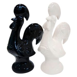 Galos de Ceramica Grandes Galo Coração