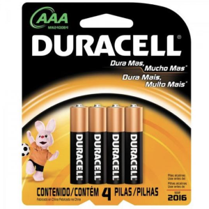 Pilha AAA Palito 1,5V DURACELL 4 Pilhas