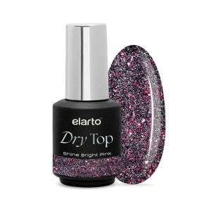 Dry Top Shine Rosa Brilhante 7ml top coat híbrido com efeito flash