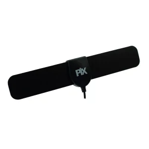 Antena Interna Ultra Slim 4K, HDTV, VHF, UHF Digital Conector 90 Graus 5DBI Cabo 1 Metro
