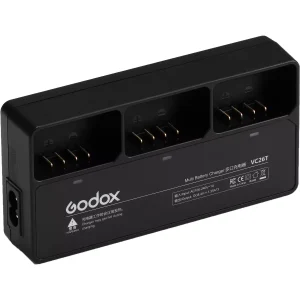 Carregador Triplo Godox VC26T Para Baterias VB26 Flash Godox V1, V860III, AD100Pro, MF-R76