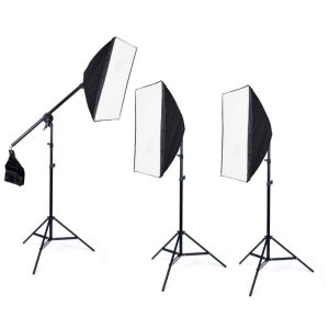 Kit Iluminação Luz Contínua Estúdio Softbox 50×70 Agata Girafa PK-SB04 Greika