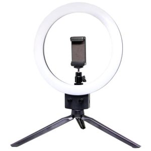 Iluminador Ring Light Equifoto RL07 10W 23cm de Diâmetro com Suporte para Celular e Mini Tripé