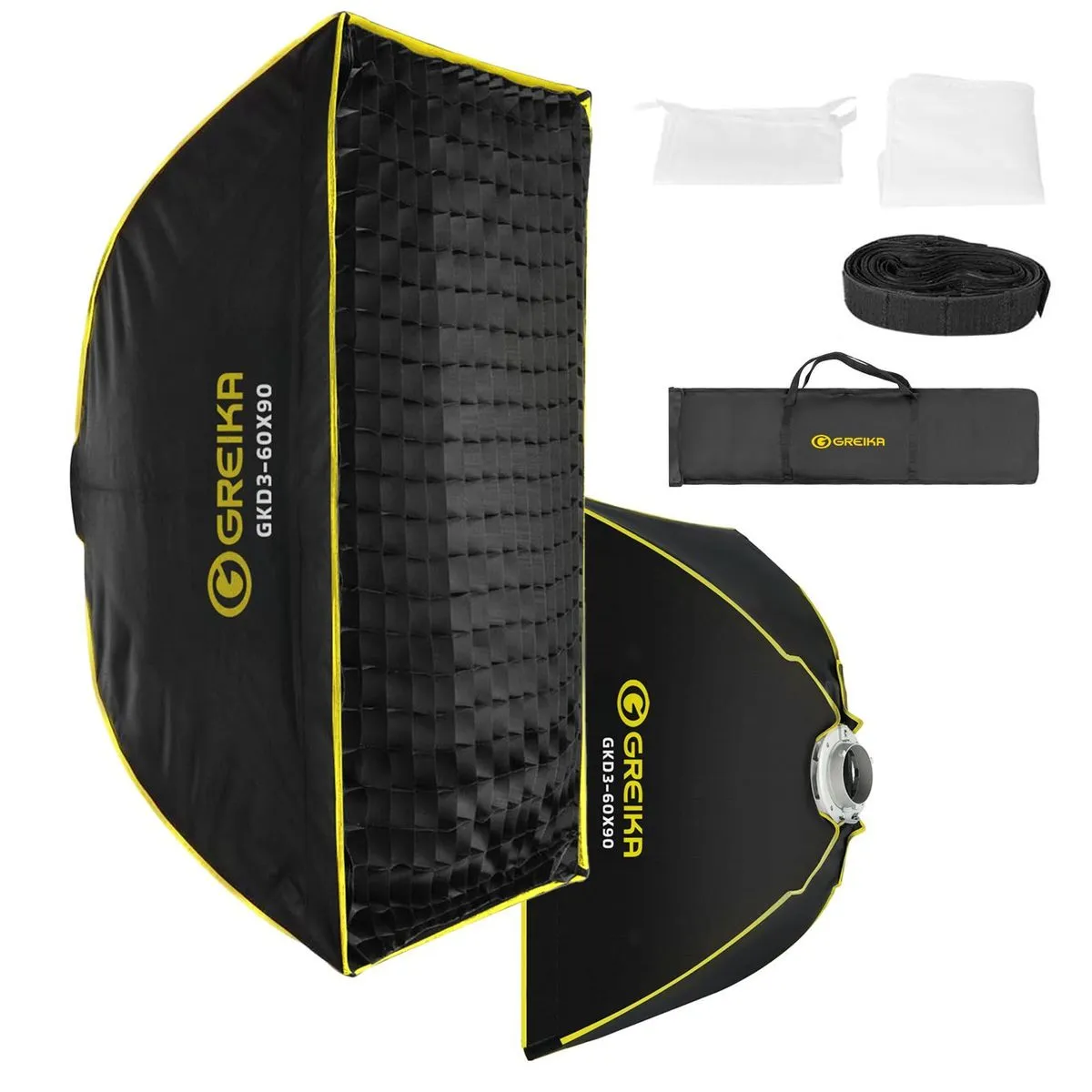 Greika GKD3 60×90 Softbox Montagem Rápida Dobrável Bowens com Grid