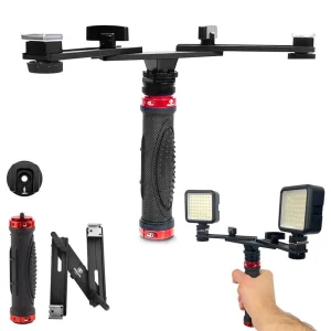 Suporte De Mão Manopla Para 2 Leds E Suporte De Celular Greika