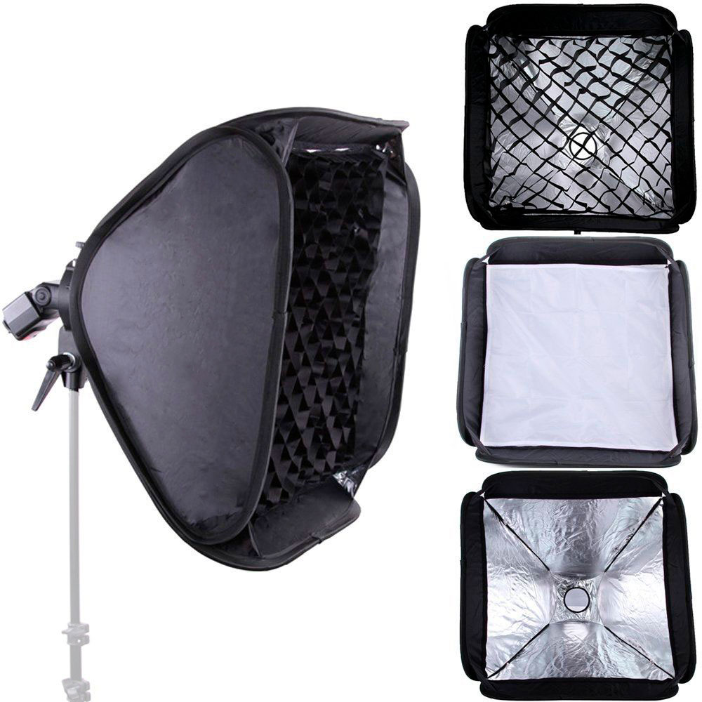 Softbox Speedlite 60x60cm Flash Dedicado Strobist Com Grid