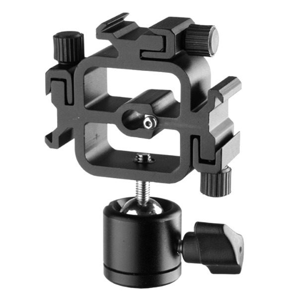 Suporte Para 3 Flashes Speedlite Articulado Com Ballhead